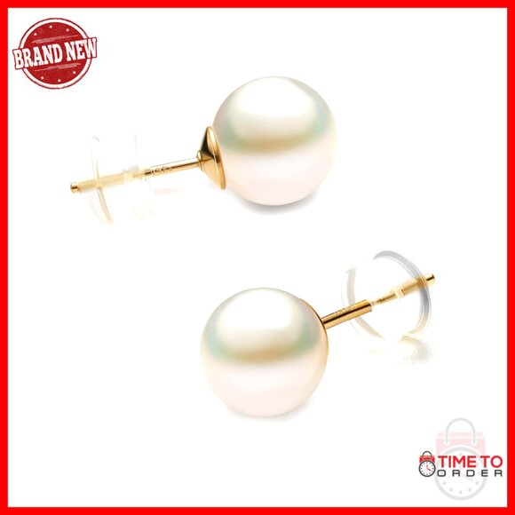 14K Gold Filled Freshwater Pearl Stud Earrings AAAA Grade Gift Ready